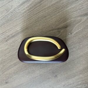 Zara Burgundy Clutch with Gold Accent